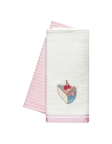 Beauty Home Ποτηρόπανα σετ 2τμχ Cake Art 8817 40x60 Ροζ