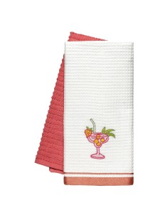 Beauty Home Ποτηρόπανα σετ 2τμχ Martini Art 8819 40x60 Ροδακινί