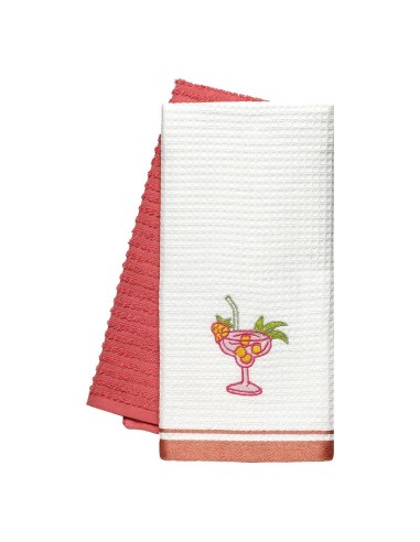 Beauty Home Ποτηρόπανα σετ 2τμχ Martini Art 8819 40x60 Ροδακινί