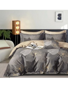 Beauty Home Σετ σεντόνια υπέρδιπλα με λάστιχο Art 12271 Agnes 165x200+30 Ανθρακί