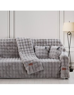 Beauty Home Γούνινο ριχτάρι Μονοθέσιο Art 8721 180x160 Γκρι