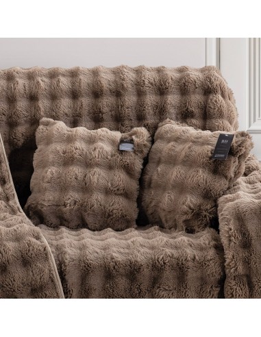 Beauty Home Γούνινη Μαξιλαροθήκη διακοσμητική Art 8722 40x40 Μόκα