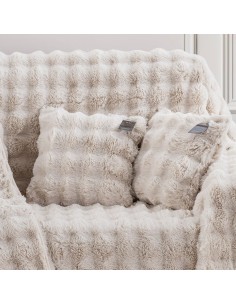 Beauty Home Γούνινη Μαξιλαροθήκη διακοσμητική Art 8723 40x40 Εκρού