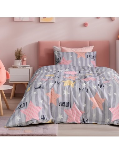 Beauty Home Σετ σεντόνια φανελένια μονά με λάστιχο Hi Art 6322 105x200+32 Γκρι