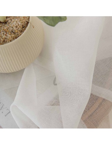 Beauty Home Κουρτίνα γάζα μονόχρωμη με 8 μεταλλικούς κρίκους Sharp Art 8448 140x270 Εκρού