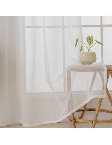 Beauty Home Κουρτίνα γάζα μονόχρωμη με 8 μεταλλικούς κρίκους Sharp Art 8448 140x270 Εκρού