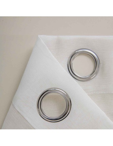 Beauty Home Κουρτίνα γάζα μονόχρωμη με 8 μεταλλικούς κρίκους Sharp Art 8448 140x270 Εκρού