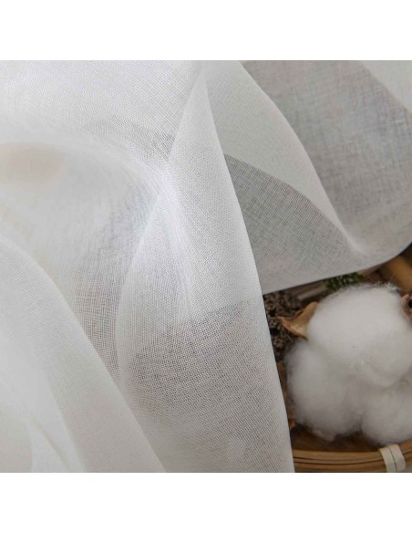 Beauty Home Κουρτίνα γάζα μονόχρωμη με 8 μεταλλικούς κρίκους Sharp Art 8448 140x270 Εκρού