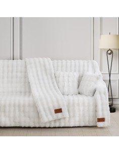 Beauty Home Γούνινη Μαξιλαροθήκη διακοσμητική Pop Art 8724 40x40 Λευκό