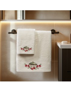 Beauty Home Σετ πετσέτες 3τμχ με εκτύπωση Art 3550 (30x50+50x90+70x140) Εκρού 2