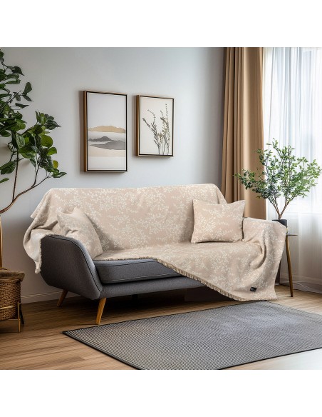 Beauty Home Ριχτάρι Τριθέσιο Amos Art 8713 170x290 Μπεζ