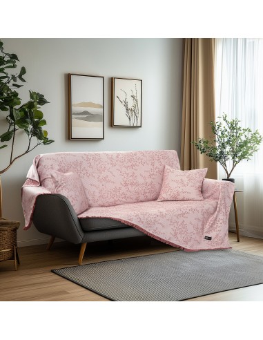 Beauty Home Ριχτάρι Τριθέσιο Amos Art 8714 170x290 Ροζ