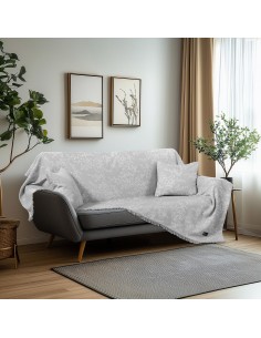 Beauty Home Ριχτάρι Τετραθέσιο Amos Art 8715 170x350 Γκρι