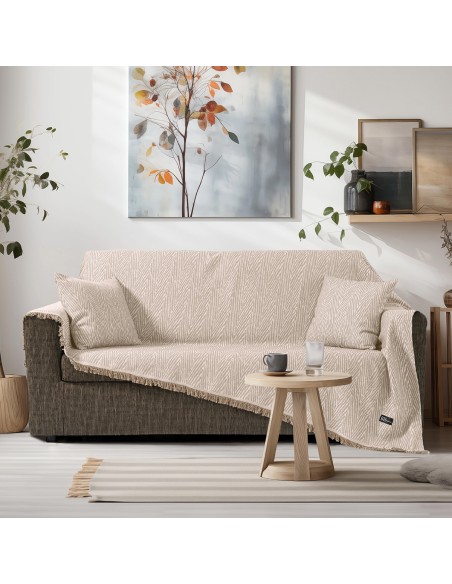 Beauty Home Ριχτάρια σετ 3τμχ Amos Art 8717 (170x170+170x240+170x290) Μπεζ