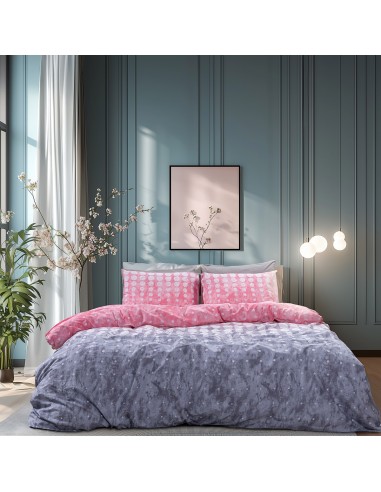 Beauty Home Σετ σεντόνια υπέρδιπλα με λάστιχο Glory Art 12372 170x200+32 Ροζ