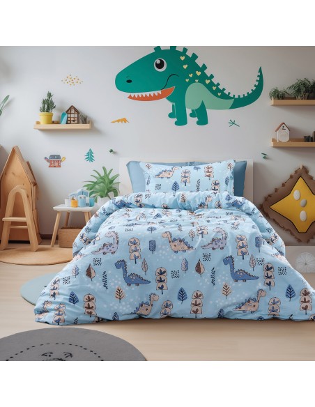 Beauty Home Σετ σεντόνια μονά με λάστιχο Candy Art 6325 110x200+32 Σιέλ