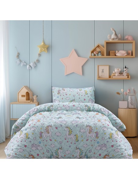 Beauty Home Σετ παπλωματοθήκη μονή Candy Art 6327 170x250 Μέντα