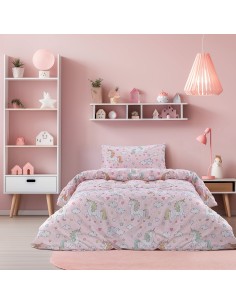 Beauty Home Σετ κουβερλί μονό Candy Art 6328 160x230 Ροζ