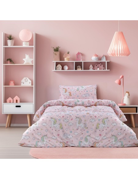 Beauty Home Σετ σεντόνια μονά Candy Art 6328 170x265 Ροζ