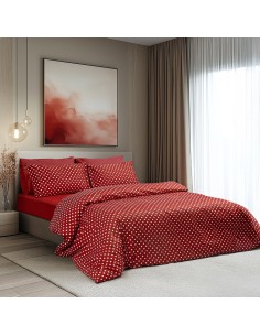 Beauty Home Σετ σεντόνια διπλά Art 10101 Fancy 200x260 Κόκκινο