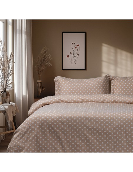 Beauty Home Σετ σεντόνια διπλά Art 10101 Fancy 200x260 Μπεζ