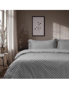 Beauty Home Σετ σεντόνια διπλά Art 10101 Fancy 200x260 Γκρι