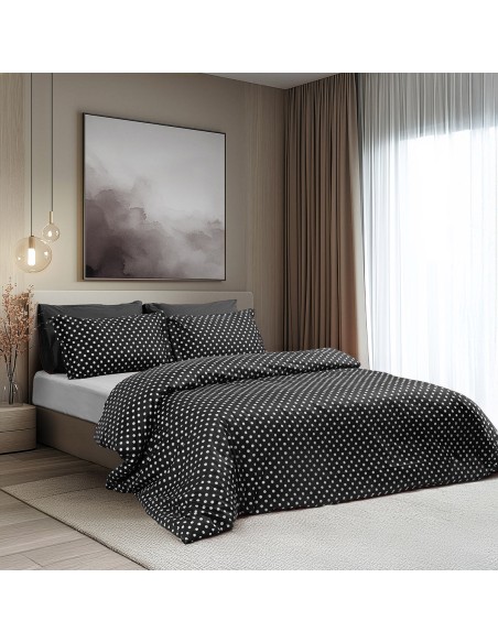 Beauty Home Σετ πάπλωμα υπέρδιπλο Art 10101 Fancy 220x240 Μαύρο