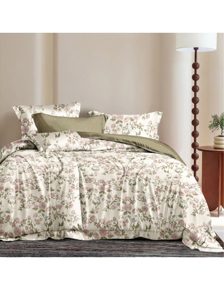 Beauty Home Σετ σεντόνια υπέρδιπλα με λάστιχο Memories Art 12675 165x200+30 Μπεζ