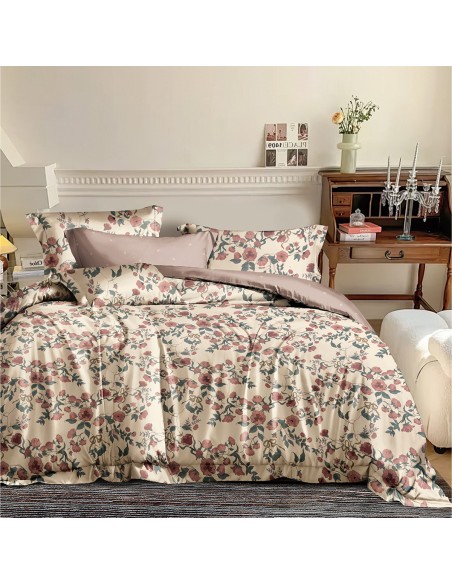 Beauty Home Σετ σεντόνια υπέρδιπλα με λάστιχο Memories Art 12676 165x200+30 Μπεζ