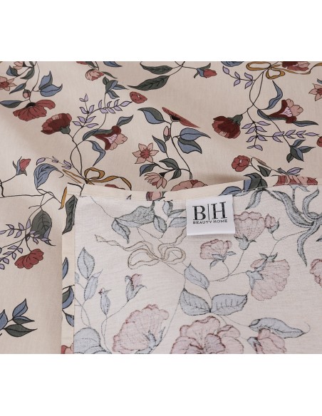 Beauty Home Σετ σεντόνια υπέρδιπλα με λάστιχο Memories Art 12676 165x200+30 Μπεζ,Ροζ