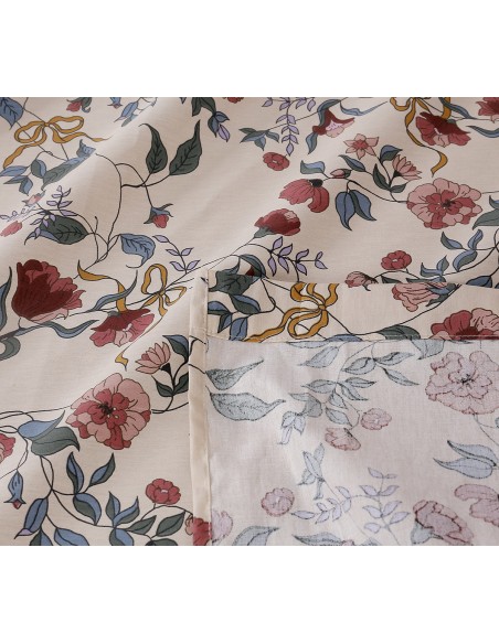 Beauty Home Σετ σεντόνια υπέρδιπλα με λάστιχο Memories Art 12676 165x200+30 Μπεζ,Ροζ