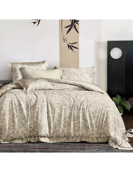 Beauty Home Σετ σεντόνια υπέρδιπλα με λάστιχο Memories Art 12678 165x200+30 Μπεζ