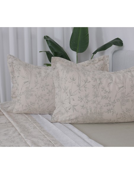 Beauty Home Σετ σεντόνια υπέρδιπλα με λάστιχο Memories Art 12678 165x200+30 Μπεζ