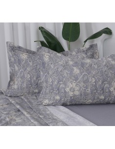 Beauty Home Σετ σεντόνια υπέρδιπλα με λάστιχο Memories Art 12679 165x200+30 Γκρι 2