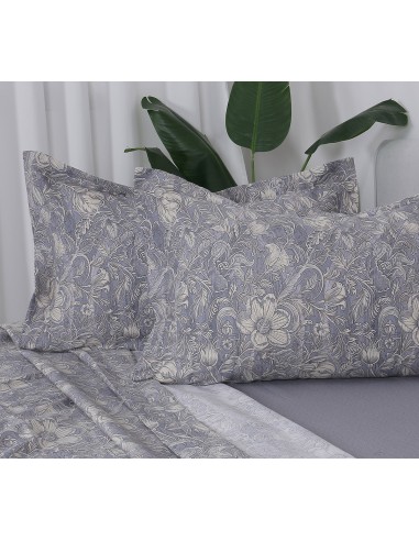 Beauty Home Σετ σεντόνια υπέρδιπλα με λάστιχο Memories Art 12679 165x200+30 Γκρι