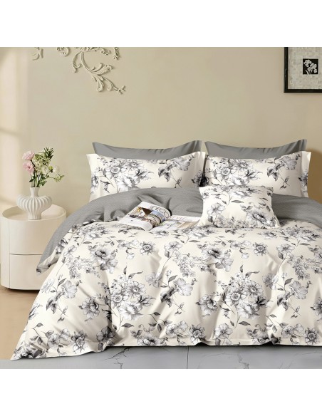 Beauty Home Σετ σεντόνια υπέρδιπλα με λάστιχο Memories Art 12683 165x200+30 Μπεζ