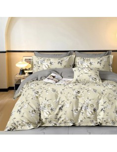 Beauty Home Σετ σεντόνια υπέρδιπλα με λάστιχο Memories Art 12684 165x200+30 Μπεζ