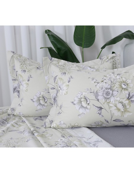 Beauty Home Σετ σεντόνια υπέρδιπλα με λάστιχο Memories Art 12684 165x200+30 Μπεζ