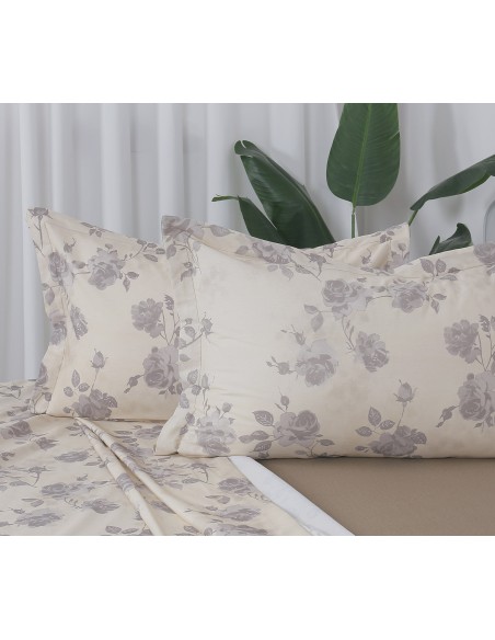 Beauty Home Σετ σεντόνια υπέρδιπλα με λάστιχο Memories Art 12685 165x200+30 Μπεζ
