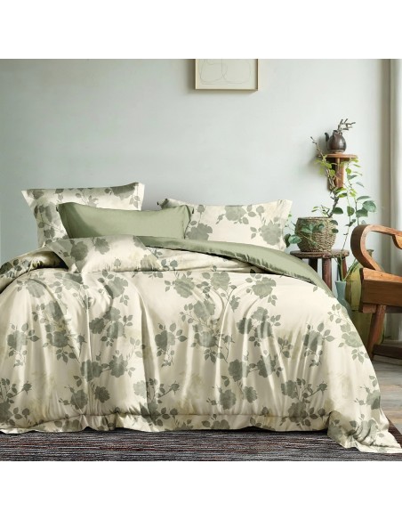 Beauty Home Σετ σεντόνια υπέρδιπλα με λάστιχο Memories Art 12686 165x200+30 Λαδί