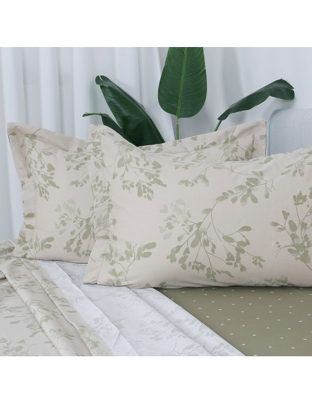 Beauty Home Σετ σεντόνια υπέρδιπλα με λάστιχο Memories Art 12687 165x200+30 Μπεζ