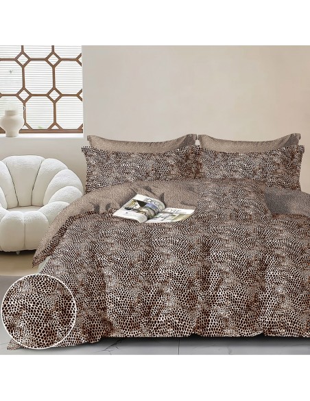 Beauty Home Σετ σεντόνια υπέρδιπλα με λάστιχο Memories Art 12688 165x200+30 Μπεζ