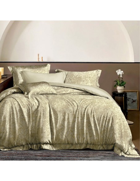 Beauty Home Σετ σεντόνια υπέρδιπλα με λάστιχο Memories Art 12689 165x200+30 Μπεζ