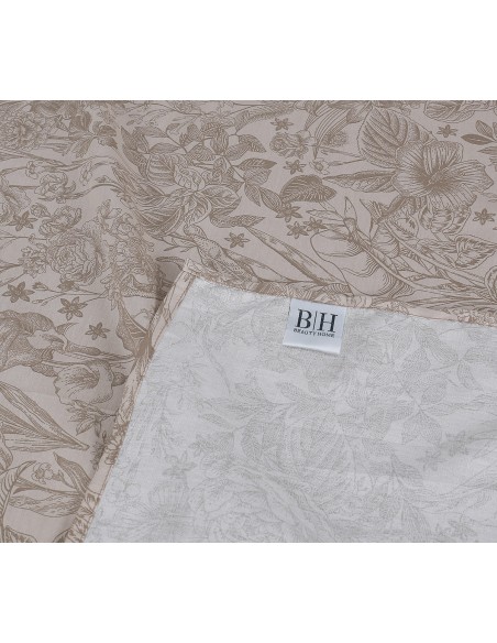 Beauty Home Σετ σεντόνια υπέρδιπλα με λάστιχο Memories Art 12690 165x200+30 Μόκα