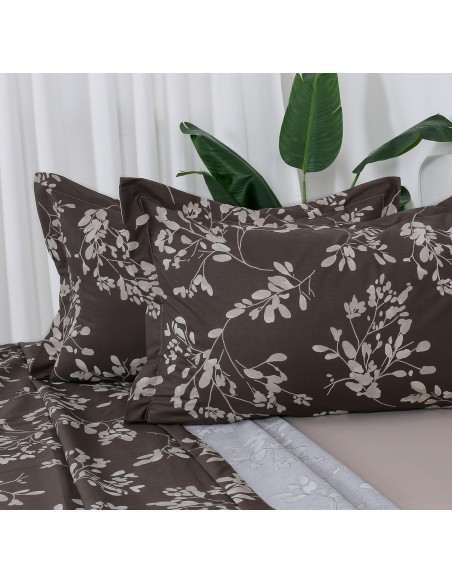 Beauty Home Σετ σεντόνια υπέρδιπλα με λάστιχο Memories Art 12693 165x200+30 Καφέ
