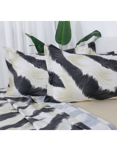 Beauty Home Σετ σεντόνια υπέρδιπλα με λάστιχο Memories Art 12695 165x200+30 Μπεζ