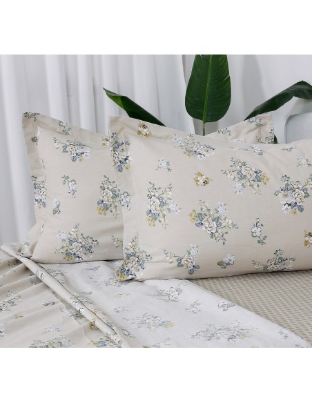 Beauty Home Σετ σεντόνια υπέρδιπλα με λάστιχο Memories Art 12698 165x200+30 Μπεζ