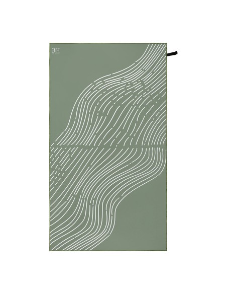 Beauty Home Πετσέτα θαλάσσης διπλής όψης Microfiber 200gsm Art 2290 90x160 Λαδί