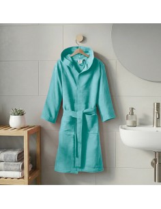 Beauty Home Μπουρνούζι εφηβικό με κουκούλα Dynamic Art 3470 Πετρόλ