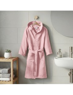 Beauty Home Μπουρνούζι εφηβικό με κουκούλα Dynamic Art 3473 Ροζ